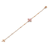 Bracciale Mikou con smalto rosa e diamanti