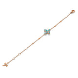 Bracciale Mikou con smalto azzurro e diamanti