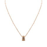 Mikou pendant with black enamel and diamonds
