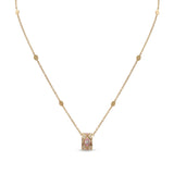 Mikou necklace with pink enamel and pavè diamonds