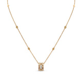 Mikou pendant with white enamel and diamonds