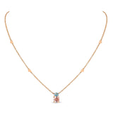 Back to Origin pendant with blue topaz and pink quartz