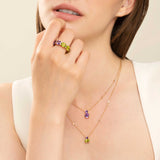 Pendente Back to Origin con ametista e peridoto