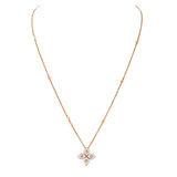 Mikou pendant with white enamel and diamonds