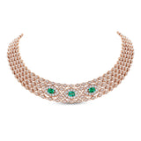Mikoulette necklace with emeralds and diamonds