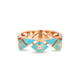 Anello Mikou con smalto azzurro e diamanti