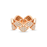 Anello Mikou a due file con pavé di diamanti