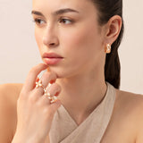 Mikou ring with two rows of diamonds
