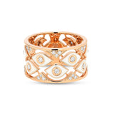 Anello Mikou con smalto bianco e diamanti