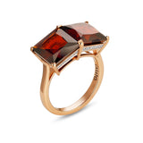 Aqua ring with garnet