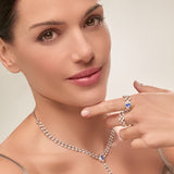Mikoulette ring with sapphire and diamonds
