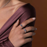 Madame ring with sapphires and pavé diamonds