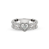 Icon Boutique ring with diamonds and central heart motif