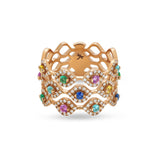 Montmartre ring with coloured stones