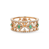 Montmartre ring with emeralds and diamonds