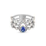 Anello Maureen The Original con zaffiro a goccia e diamanti