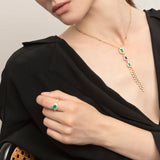 Mikou Vienna ring with emerald and diamonds