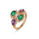 Anello Mikou Vienna con smeraldi e ametista