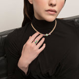 Mikou Vienna ring with emeralds and amethyst