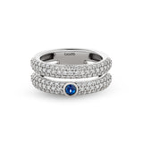 Anello Noblesse Oblige con zaffiro e pavé di diamanti