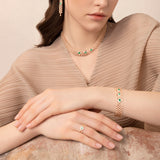 Mikoulette ring with emerald and diamonds