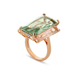 Anello Aqua con prasiolite e quarzo rosa