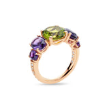 Anello Back to Origin con peridoto e ametista