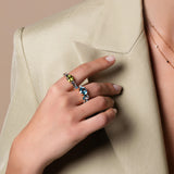 Anello Back to Origin con topazio azzurro