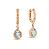 Boutique Paris earrings with pear shaped aquamarine