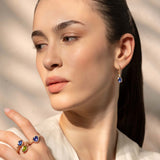 Boutique Paris earrings with pear shaped tanzanite