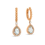 Boutique Paris earrings with pear shaped aquamarine and diamonds