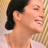 Boutique Paris earrings with diamonds and pear shaped morganite