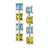 Orecchini Aqua con topazio azzurro e peridoto
