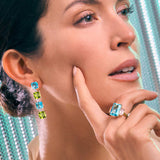 Orecchini Aqua con topazio azzurro e peridoto