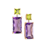 Orecchini Aqua con ametista e peridoto
