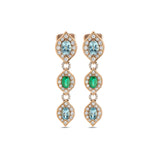 Mikou Vienna earrings with aquamarine and emerald