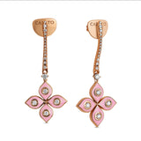 Mikou earrings with pink enamel and diamonds