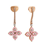 Mikou earrings with pink enamel and diamonds