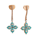 Mikou earrings with light blue enamel and diamonds