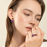 Orecchini Back to Origin con ametista e rodolite