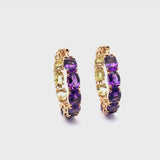 Back to Origin earrings with amethyst and quarz