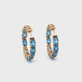 Back to Origin earrings with light blue topaz