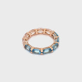 Back to Origin ring with blue topaz and pink quartz