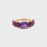 Back to Origin ring with amethyst and rhodolite