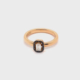 Anello Madame con diamanti neri e colorless