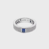 Anello Madame con zaffiro blu e diamanti