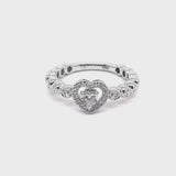 Boutique Icon ring with diamonds and heart shaped central motif