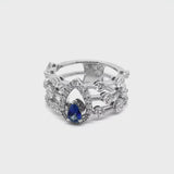 Anello Maureen The Original con zaffiro a goccia e diamanti