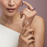 Back to Origin ring with amethyst and rhodolite