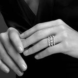 Anello Boutique Icon a tre file con diamanti